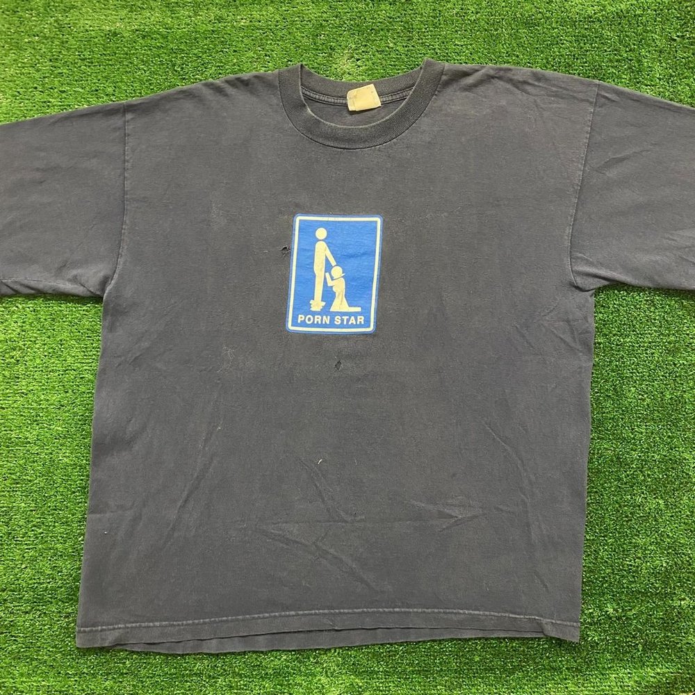 Vintage 90s Porn Star Blowjob T-Shirt Skater Sex Humor Edgy Obscene Vulgar XL